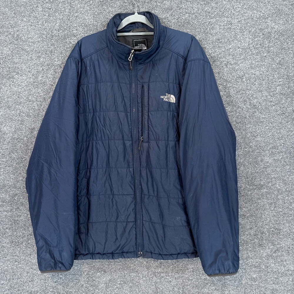 The North Face Puffer Jacket Mens XL Navy Blue Insulated Full Zip Lightweight